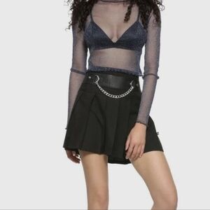 Royal Bones Black Mini Skirt with Chain Detail Sz.M